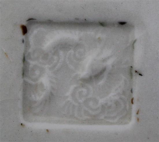 A Chinese Dehua blanc-de-chine censer, late Ming dynasty, diameter 11cm, faults